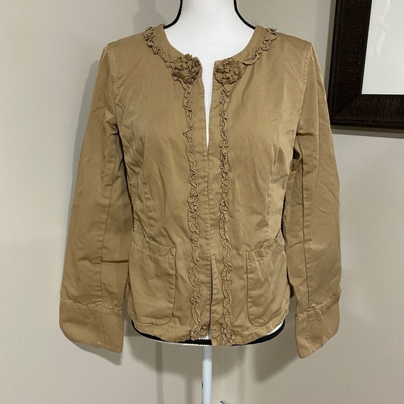 **J. CREW* Tan Classic Twill Chino Jacket Size 10 - Picture 1 of 6